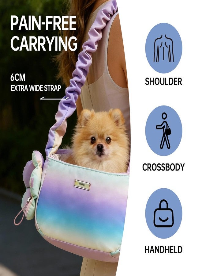 TOUCHDOG Pet Carrier Purse for Small Dogs & Cats,Lightweight Travel Puffy Handbag, Breathable Tote with Padded Interior&Safety Leash Clips,Ideal Carrier Backpack for Travel/Shopping (Blue) - Image 4
